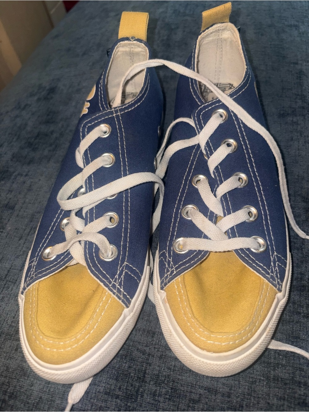 Pitt Panthers Canvas Sneakers Blue Gold Lace Up Shoes NCAA Women’s Size 5 Skicks